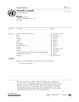 S/PV.8116 Threats to International Peace and Security Caused by Terrorist Acts 28/11/2017