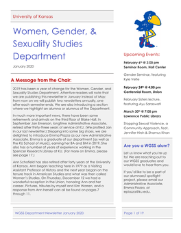 WGSS 2020 Newsletter