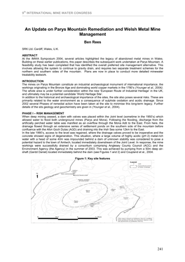 An Update on Parys Mountain Remediation and Welsh Metal Mine Management