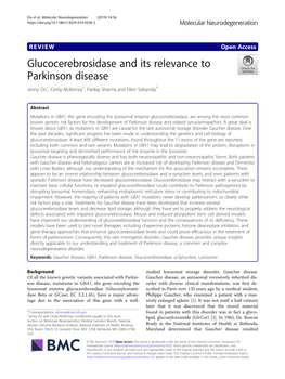 Glucocerebrosidase and Its Relevance to Parkinson Disease Jenny Do†, Cindy Mckinney†, Pankaj Sharma and Ellen Sidransky*