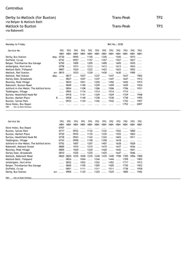 Centrebus Derby to Matlock (For Buxton)