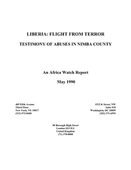 Liberia: Flight from Terror