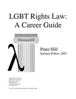 LGBT Rights Law: a Career Guide