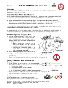 Axe and Saw Permit: Safe Use of Axes