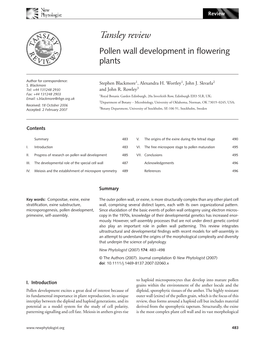 Pollen Wall Development in Flowering Plants