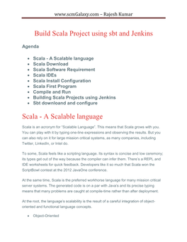 Build Scala Project Using Sbt and Jenkins