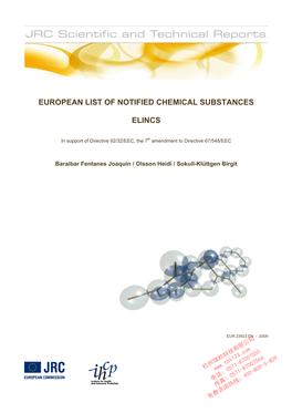 European List of Notified Chemical Substances Elincs