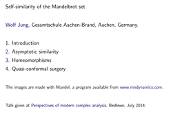 Self-Similarity of the Mandelbrot Set