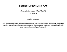 District Improvement Plan