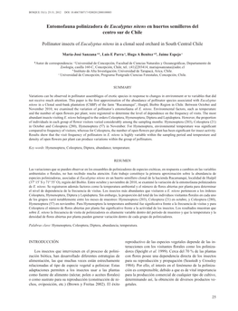 Entomofauna Polinizadora De Eucalyptus Nitens En Huertos Semilleros Del Centro Sur De Chile