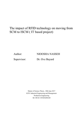 The Impact of RFID Technology on Moving from SCM to ISCM ( IT Based Project)