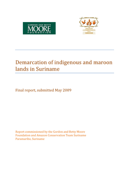 Demarcation of Indigenous and Maroon Lands in Suriname