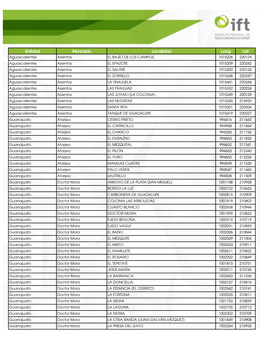 Entidad Municipio Localidad Long