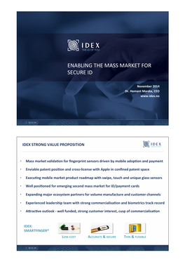 IDEX November Q3 2014 Pub.Pptx