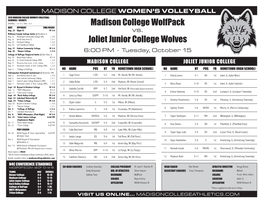 Madison College Wolfpack Joliet Junior College Wolves