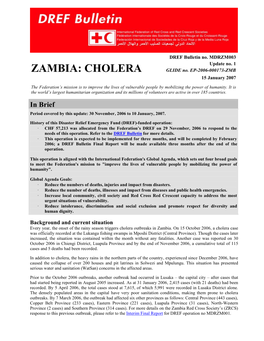 IFRC- Zambia: Cholera