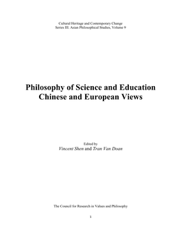 Philosophy of Science and Education: Chinese Philosophical