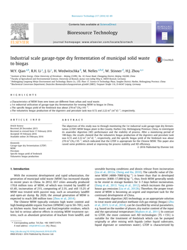 Industrial Scale Garage-Type Dry Fermentation of Municipal Solid Waste to Biogas ⇑ M.Y