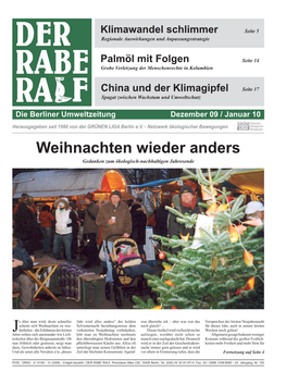 Weihnachten Wieder Anders Gedanken Zum Ökologisch-Nachhaltigen Jahresende