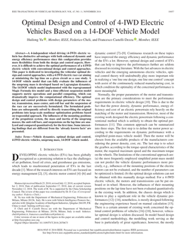 Optimal Design and Control of 4-IWD Electric Vehicles Based on a 14