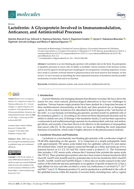 Lactoferrin: a Glycoprotein Involved in Immunomodulation, Anticancer, and Antimicrobial Processes