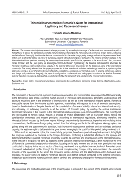 155 Trinomial Instrumentation: Romania's Quest for International