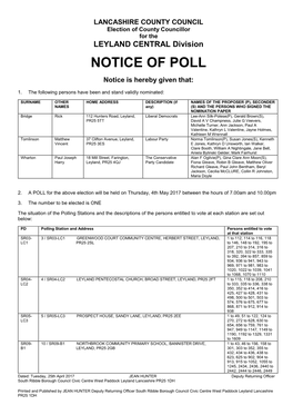 Notice of Poll