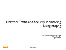 Network Traffic and Security Monitoring Using Ntopng