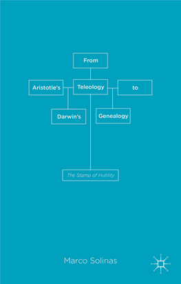 From Aristotle's Teleology to Darwin's Genealogy -.: Fernando Santiago