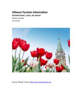 Ottawa Tourism Information INTERNATIONAL LEGAL AID GROUP Ottawa, Canada June 2019
