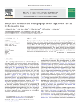 2000 Years of Pastoralism and Fire Shaping High-Altitude Vegetation Of