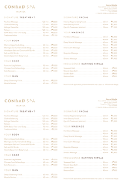 Spa Price List