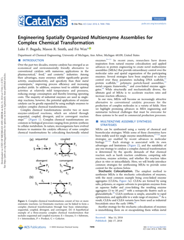 Engineering Spatially Organized Multienzyme Assemblies for Complex Chemical Transformation Luke F