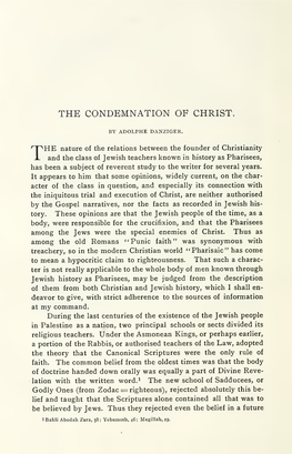 The Condemnation of Christ