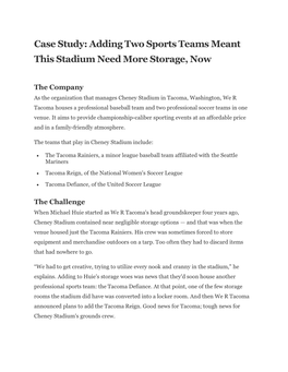 Case Study: Adding Two Sports Teams Meant This Stadium Need More Storage, Now