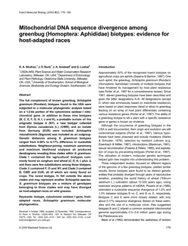 Biotypes: Evidence for Host-Adapted Races