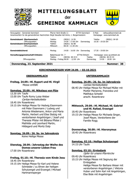 Mitteilungsblatt Gemeinde Kammlach