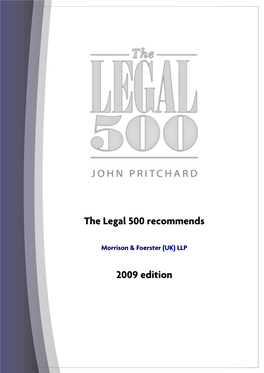 The Legal 500 Recommends 2009 Edition