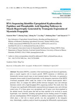 RNA Sequencing Identifies Upregulated Kyphoscoliosis