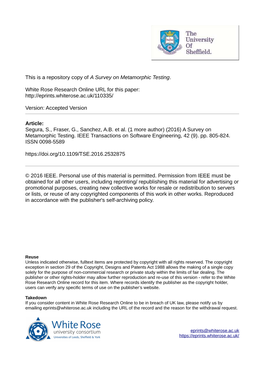 A Survey on Metamorphic Testing