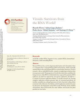 Viroids: Survivors from the RNA World?