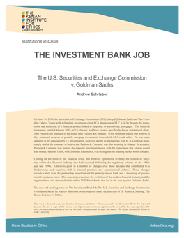 The Investment Bank Job