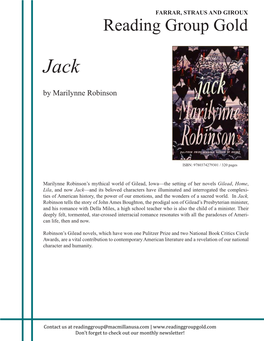 Jack by Marilynne Robinson