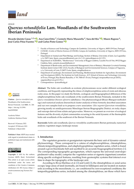 Quercus Rotundifolia Lam. Woodlands of the Southwestern Iberian Peninsula
