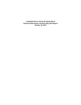 Commonwealth Financial Information and Operating Data Report