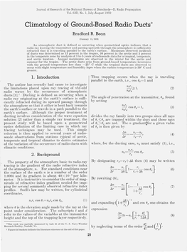 Climatology of Ground-Based Radio Ducts*