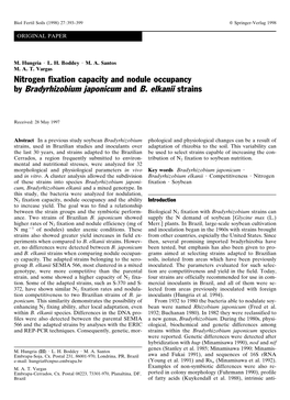 By Bradyrhizobium Japonicum and B. Elkanii Strains