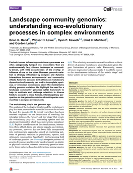 Landscape Community Genomics: Understanding Eco-Evolutionary Processes in Complex Environments