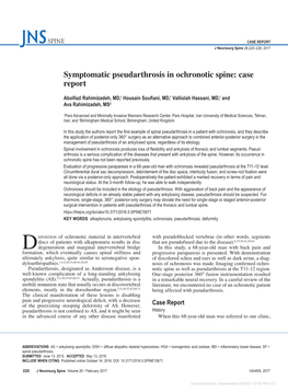 Symptomatic Pseudarthrosis in Ochronotic Spine: Case Report