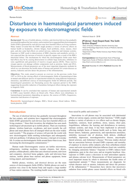 Disturbance in Haematological Parameters Induces by Exposure To